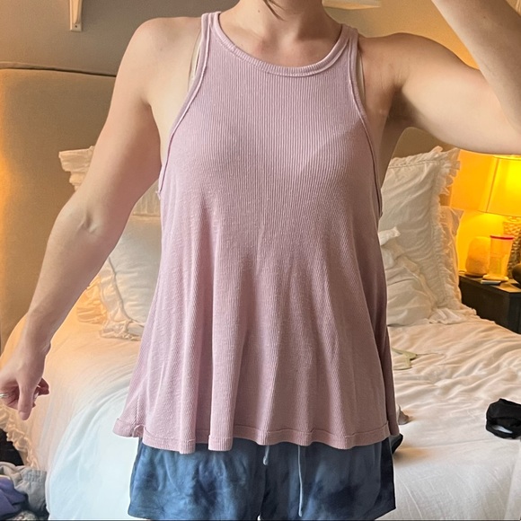 ✨FREE PEOPLE Mauve Scuba Neck Tank - Picture 1 of 7